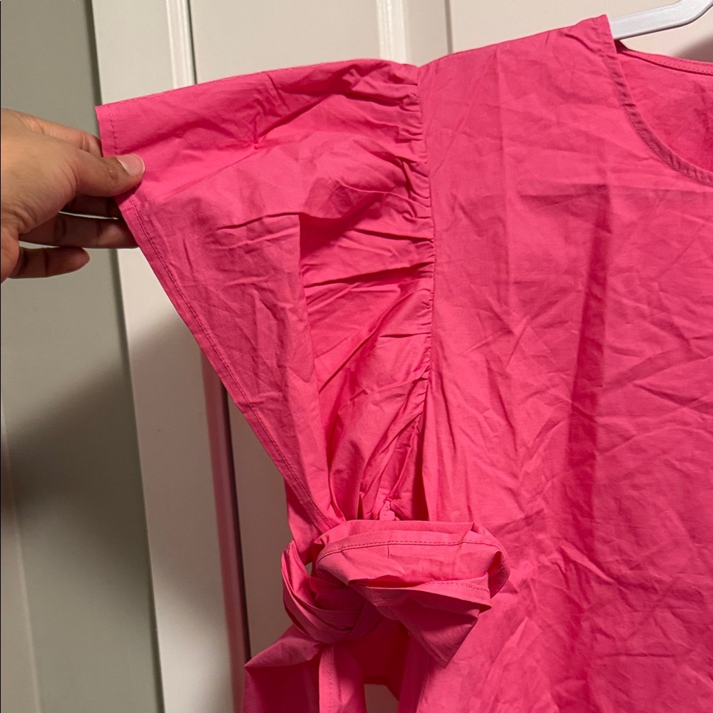 Pink Ruffle Sleeve Top - Picture 2 of 9